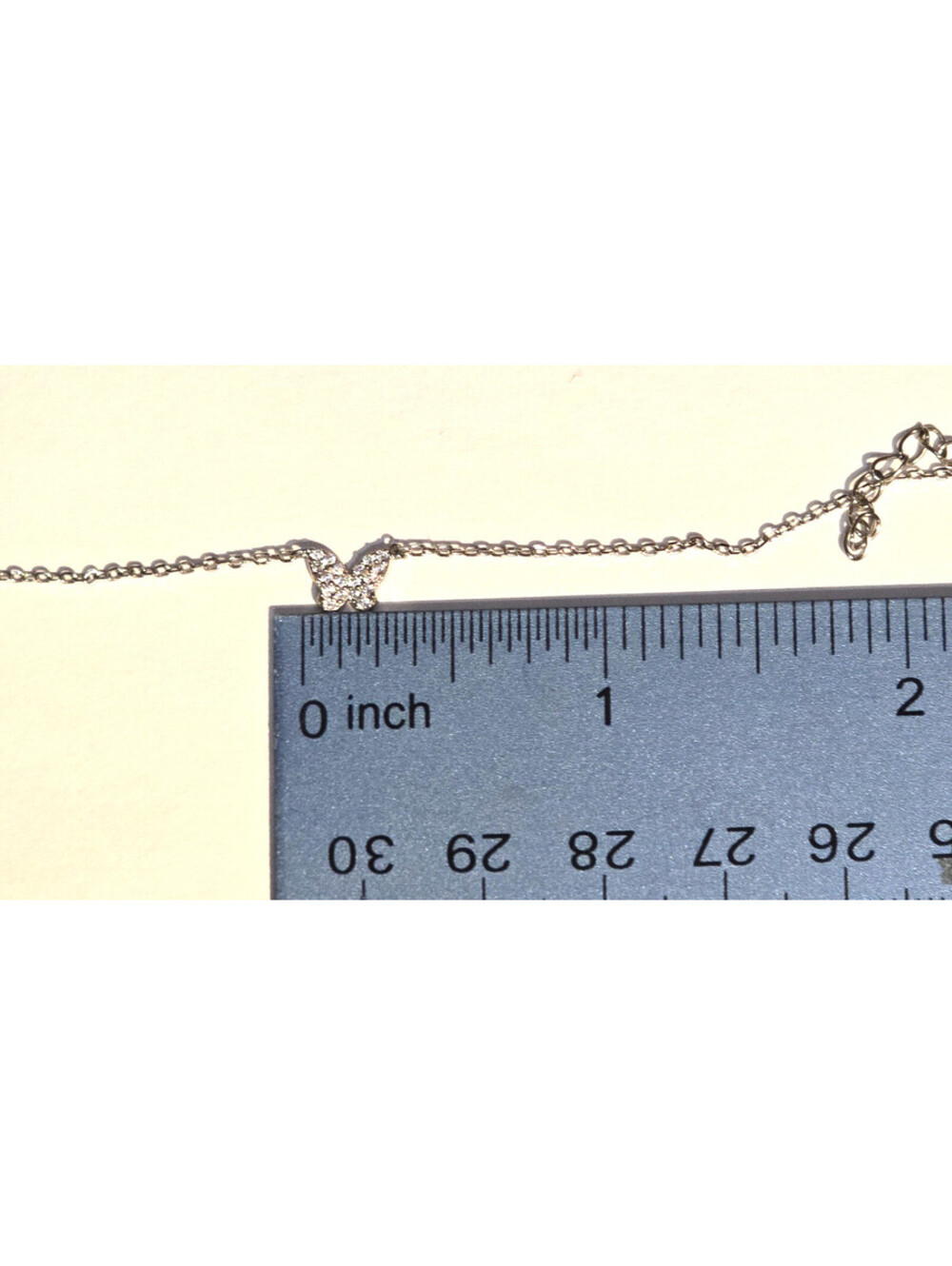 Sterling Silver Anklet Ankle Bracelet Dainty Butterfly Excellent Condition - Picture 4 of 5